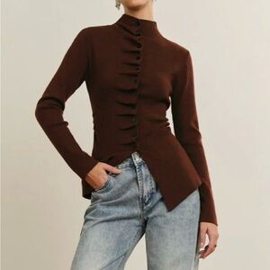 Brown Button-Up Cardigan